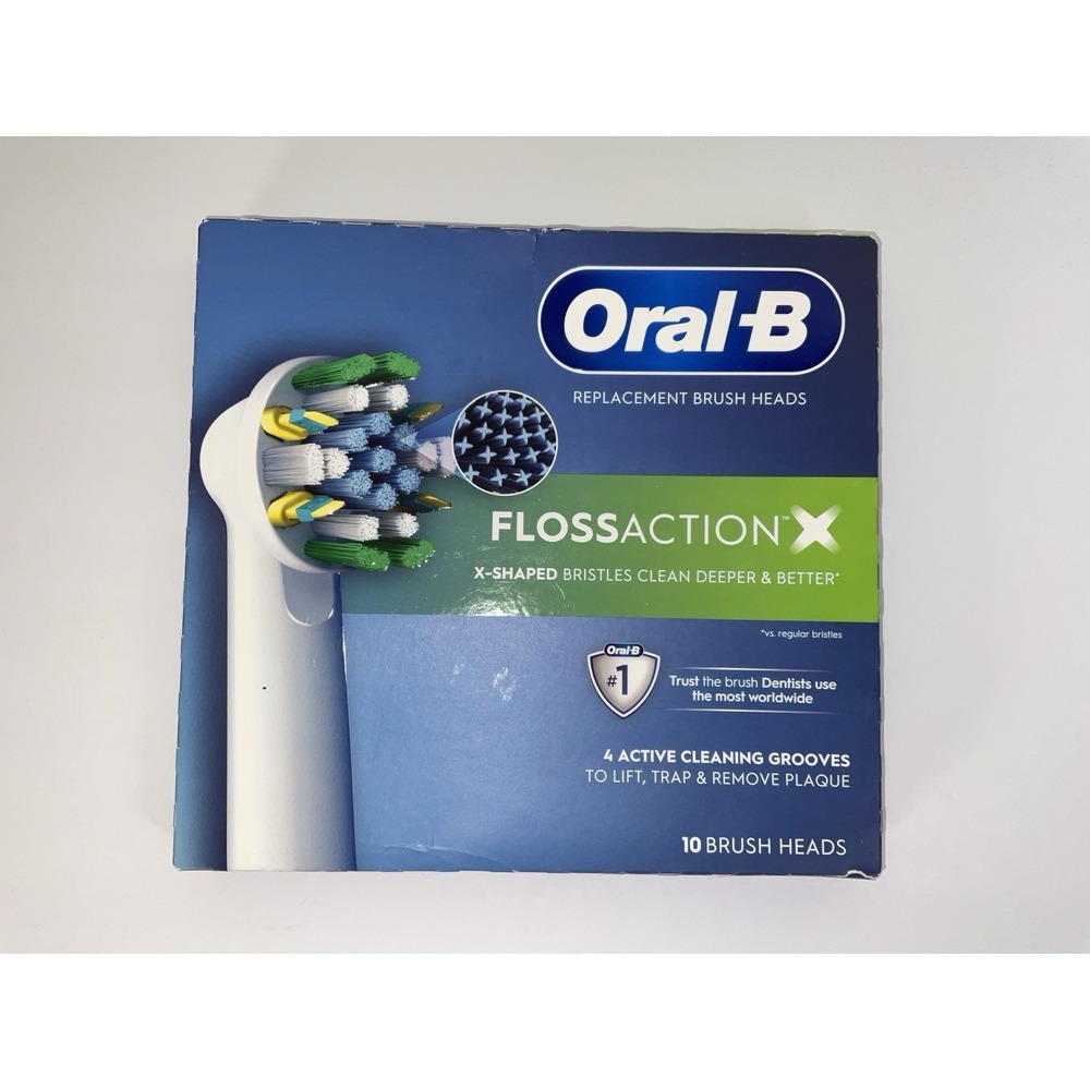 NIB Sealed Oral-B Floss Action Replacement Brush Heads - 10 Pack
